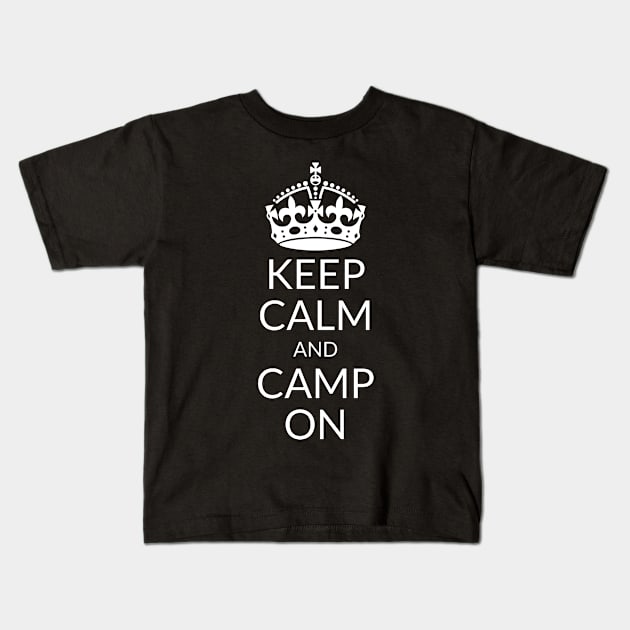 Happy Camper Funny Tent Camping Kids T-Shirt by CoastalDesignStudios